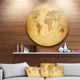 Vintage Classic Map' Disc Contemporary Circle Metal Wall Art
