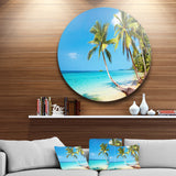 Tropical Beach' Disc Photography Seascape Circle Metal Wall Art