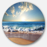 Sea Sunset' Disc Seascape Photography Circle Metal Wall Art