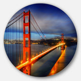 Golden Gate Bridge' Disc Landscape Photography Circle Metal Wall Art