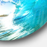 Blue Waves Arch' Disc Seascape Photography Circle Metal Wall Art