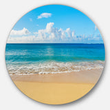 Calm Beach and Tropical Sea' Disc Photography Circle Metal Wall Art