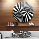 Black and White Spiral' Disc Abstract Circle Metal Wall Art