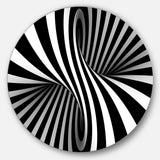 Black and White Spiral' Disc Abstract Circle Metal Wall Art