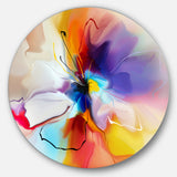 'Creative Flower in Multiple Colors' Disc Large Floral Artwork on Metal