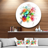 Summer Flowers in Different Colors' Disc Floral Circle Metal Wall Art