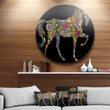 Horse and Rainbow' Disc Animal Circle Metal Wall Art