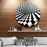 Optical Black and White Pattern' Disc Abstract Circle Metal Wall Art