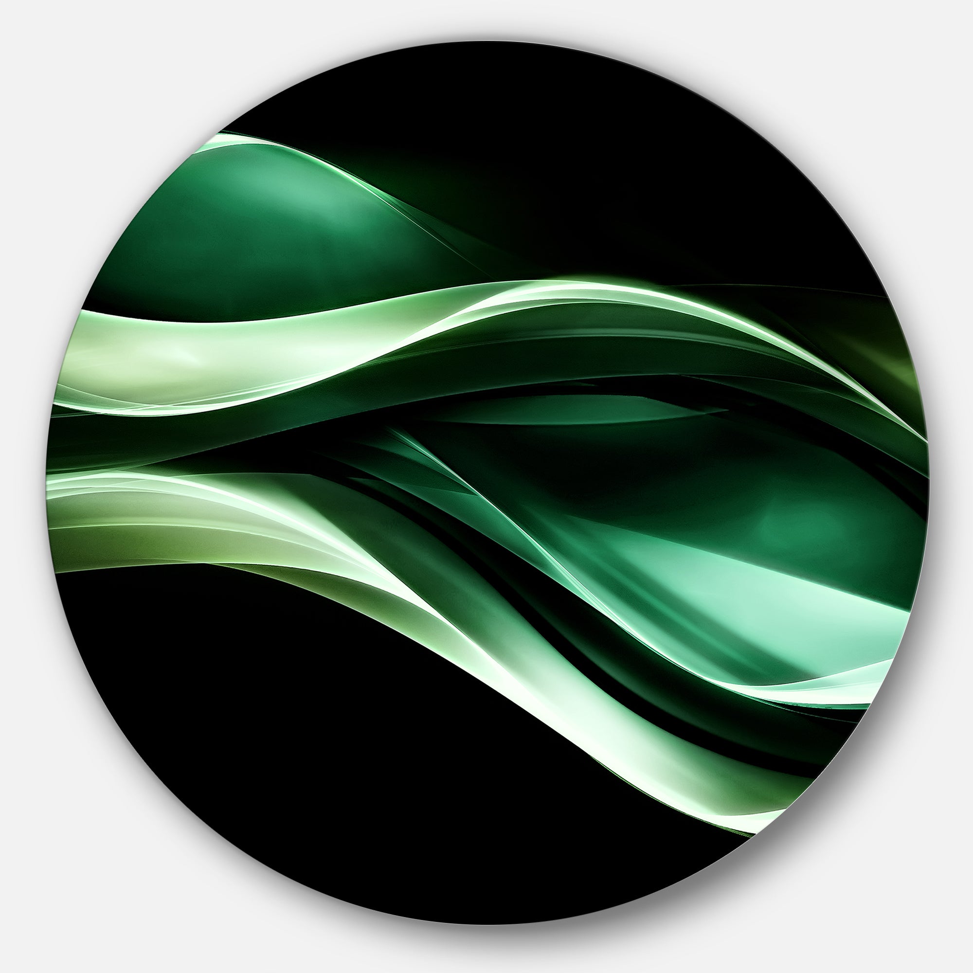 Glittering Green Pattern' Disc Abstract Circle Metal Wall Art