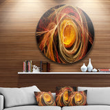 Orange Ball of Yarn' Disc Abstract Circle Metal Wall Art