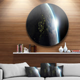 Earth View with Day and Night Effect' Large Contemporary Circle Metal Wall Arts