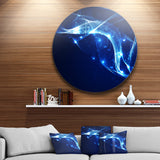 Blue Musical Background' Abstract Circle Metal Wall Art