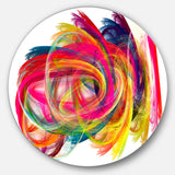 Colorful Thick Strokes' Abstract Circle Metal Wall Art