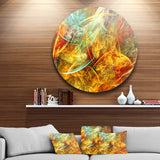 Yellow Swirling Clouds' Abstract Circle Metal Wall Art