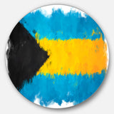 Bahamas Flag Illustration' Flag Painting Circle Circle Metal Wall Art