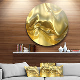 Golden Cloth Texture' Abstract Circle Circle Metal Wall Art