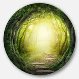 Magic Green Forest' Landscape Photography Circle Metal Wall Art