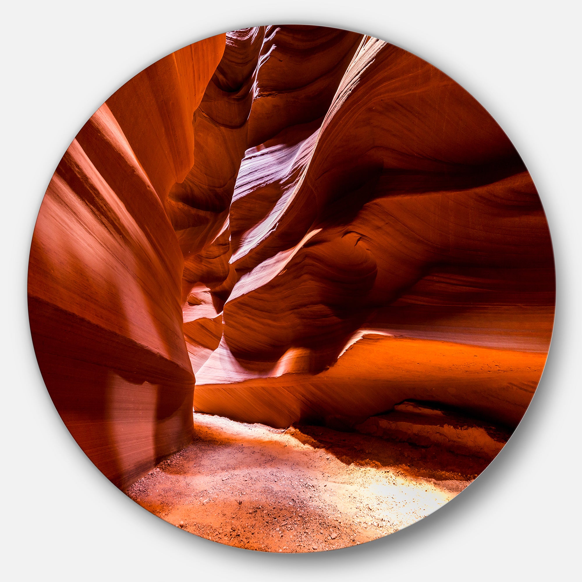 Breathtaking Antelope Canyon' Landscape Photo Circle Metal Wall Art