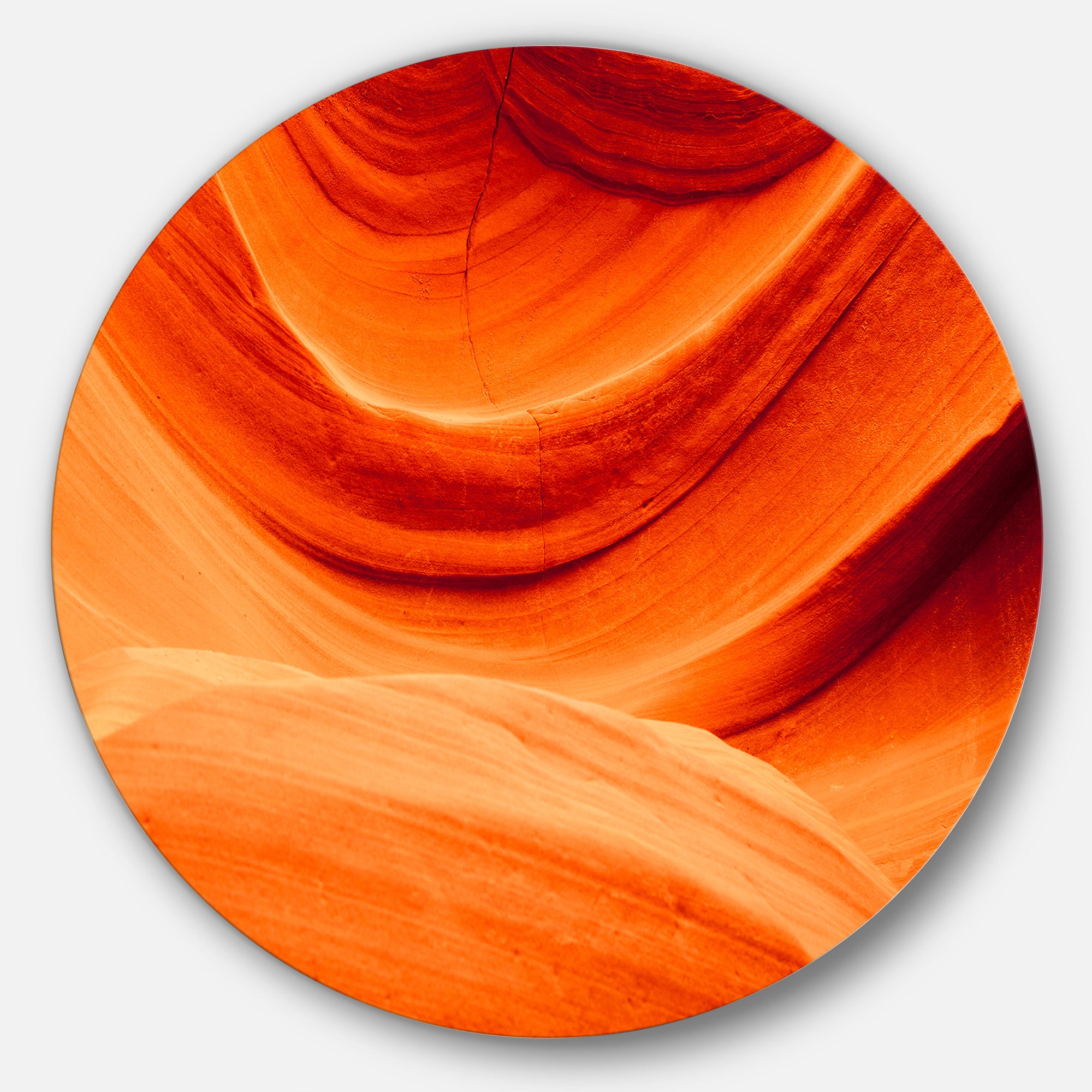 Antelope Canyon Orange Wall' Landscape Photography Circle Metal Wall Art