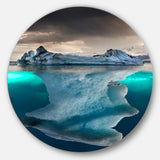 Large Iceberg in Sea' Seascape Photography Circle Metal Wall Art