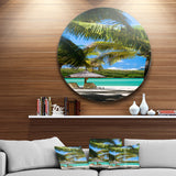 Tropical Paradise' Beach Photography Circle Metal Wall Art