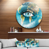 Planet Earth and Blue Eye' Abstract Circle Metal Wall Art