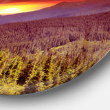 Fantastic Sunrise in Mountains' Landscape Photography Circle Metal Wall Art