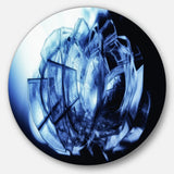 Fractal 3D Blue Glass Pattern' Abstract Circle Metal Wall Art