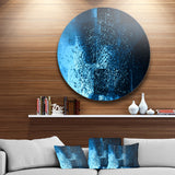 Fractal 3D Blue Paint Splash' Abstract Circle Metal Wall Art