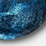 Fractal 3D Blue Paint Splash' Abstract Circle Metal Wall Art