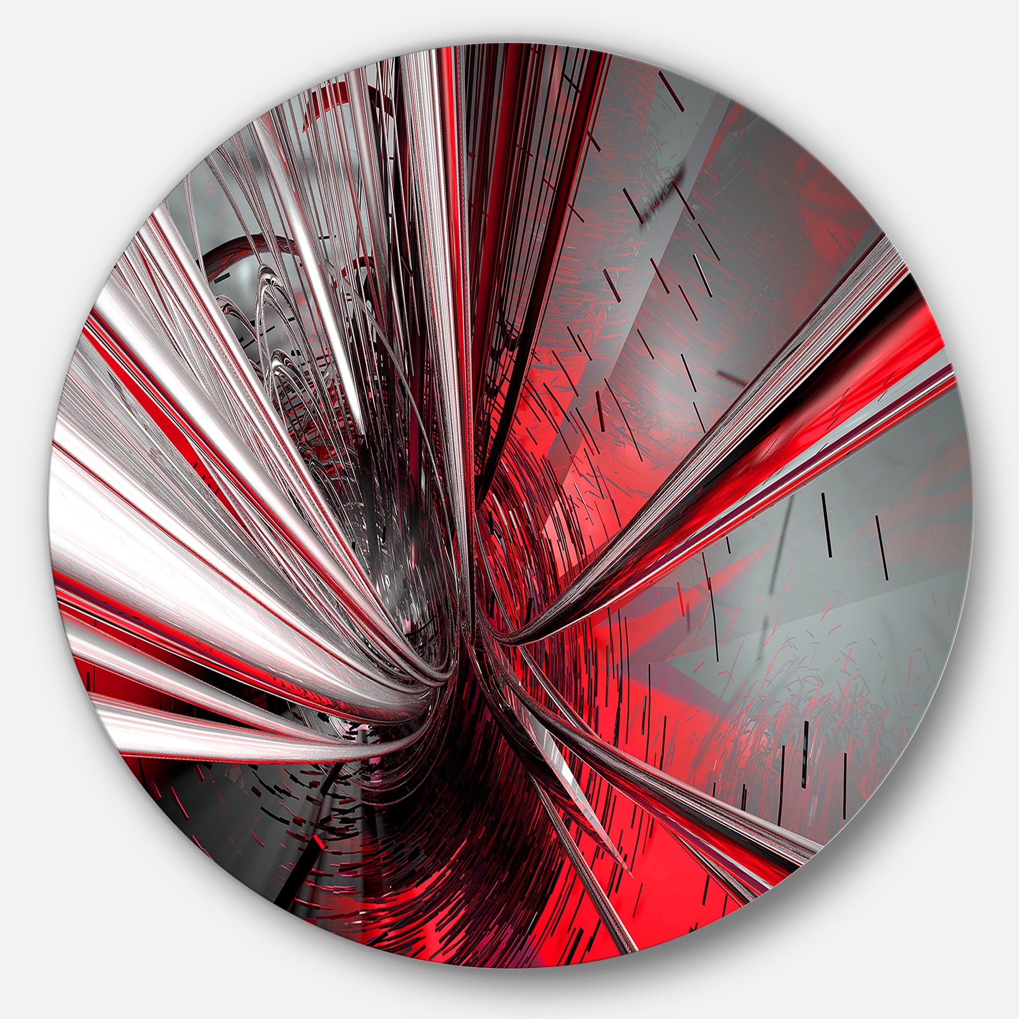 Fractal 3D Deep into Middle' Abstract Circle Metal Wall Art