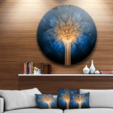 Fractal 3D Blue Dragon Flower' Abstract Circle Metal Wall Art