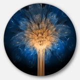 Fractal 3D Blue Dragon Flower' Abstract Circle Metal Wall Art