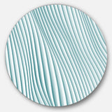 Fractal Small Blue 3D Waves' Abstract Circle Metal Wall Art