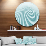 Fractal Rounded Blue 3D Waves' Abstract Circle Metal Wall Art