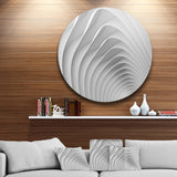 Fractal Bulgy White 3D Waves' Abstract Circle Metal Wall Art