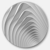 Fractal Bulgy White 3D Waves' Abstract Circle Metal Wall Art