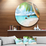 Praslin Island Seychelles Beach' Seashore Photo Circle Metal Wall Art