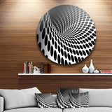 Waves and Circles Black n’ White' Abstract Circle Metal Wall Art