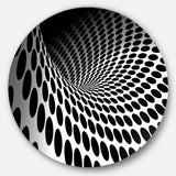 Waves and Circles Black n’ White' Abstract Circle Metal Wall Art