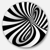 Spiral Black n White' Abstract Circle Metal Wall Art
