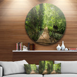 Forest Way to Emerald Pool' Landscape Photo Circle Metal Wall Art