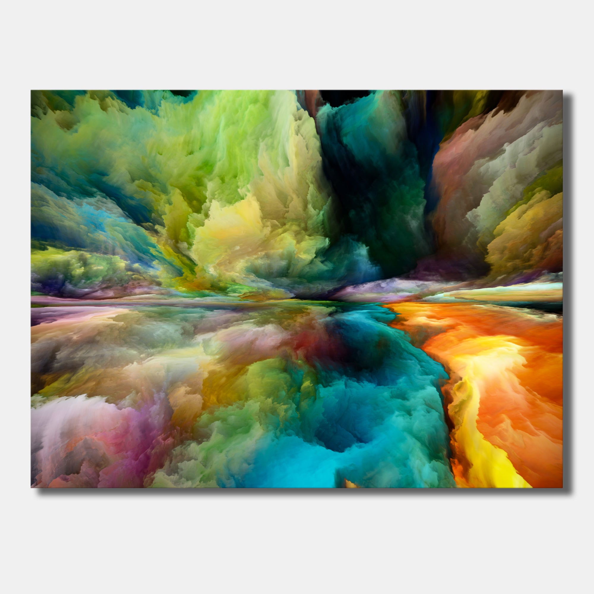 Colorful Motion Gradients Of Surreal Mountains And Clouds Wall Art