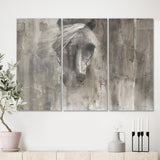 Designart 'Farmhouse Horse' Modern Farmhouse Canvas Artwork - 36x28 - 3 Panels