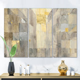 Designart 'Gold Square Watercolor' Glam Canvas Artwork - 36x28 - 3 Panels