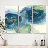 Designart 'Blue Floral Poppies III' Cottage Gallery-wrapped Canvas - 36x28 - 3 Panels