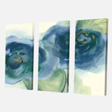 Designart 'Blue Floral Poppies III' Cottage Gallery-wrapped Canvas - 36x28 - 3 Panels