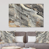Designart 'Fire and Ice Minerals II' Farmhouse Canvas Artwork - 36x28 - 3 Panels