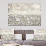 Designart 'Gray Abstract Watercolor' Contemporary Gallery-wrapped Canvas - 36x28 - 3 Panels
