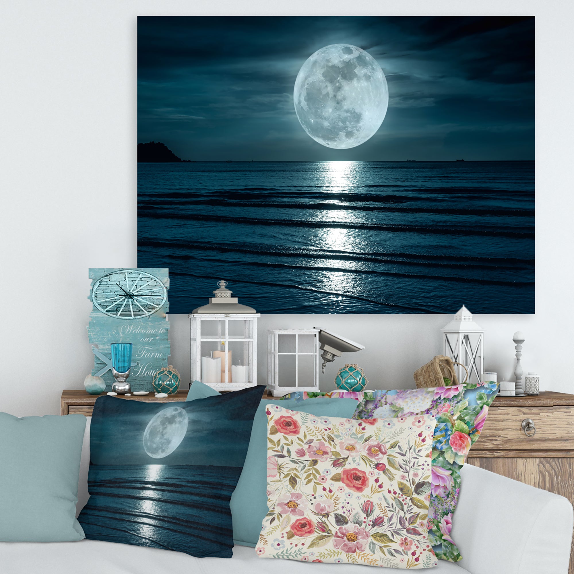 Super Moon Over The Sea I Wall Art